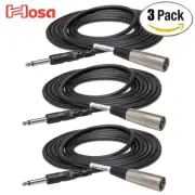 3-PACK Hosa PXM-110 10FT 1/4" TS Male to XLR Male Unbalanced Interconnect Cable