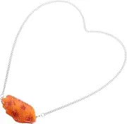 BRIGHTFUFU Chicken Wing Necklace Food Models Fake Chicken Chain Barbecue Necklace Fried Chicken Ornament Food Ornament Simulation Fried Food Pendant Food Decorations Food Necklace Pvc