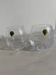 Waterford Crystal Double Old Fashioned Cluin Wine Brandy Glasses Set of 2