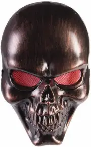 Bronze Skull Plastic Mask Skeleton Fancy Dress Up Halloween Costume Accessory