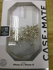 Iphone 14 / 13 Case Mate Case Clear On Top, Gold Glittery Design, Cm049156