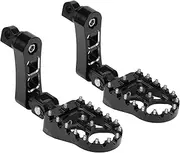 Motorcycle Male Mount CNC Wide Fat Foot Pegs Extensions Highway Pegs Rests Pedals Clamp Brackets 360° Adjustable Black Replacement for Harley Dyna Softail Touring Sportster Street Glide