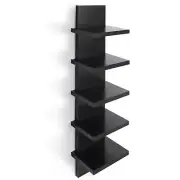 Bloddream 5 Tier Wall Shelves Black Vertical Column Shelf Floating Storage Ho...