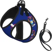 Michigan State Flag print Dog Harness and Leash Set, Reflective Adjustable Puppy Vest for Small Medium Large Dogs, Cats