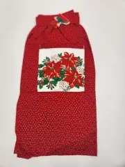 Vintage NOS Franco Half Apron Christmas Classics Poinsettias with Pocket