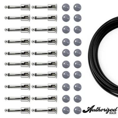 George L's .155 Solderless Pedalboard Effects Gray & Black Cable Kit (20/20/10)