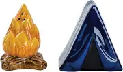 Boston Warehouse Tent and Campfire Salt & Pepper Shakers, 2 Piece Set, Ceramic