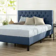 Zinus Misty Upholstered Button Tufted Fabric Bed Frame