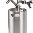 Two Large Flat Box 60PSI Gauge Mini Stainless Steel Wine Cask 3.6L