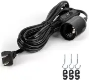 1 Pack Ul-Listed 20Ft Extension Hanging Lantern Cord Cable 360W with E26 E27 Soc