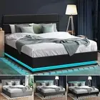 Oikiture Bed Frame Queen Double King Size Beds Leather Fabric