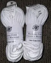 Loops & Thread Macrame Cord 4 mm 25 Yds White Bulky Lot Of 2