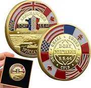anniversarry Challenge Coin - D Day 80th Commemorative Coin | World War Ii Commemorative Coiin | Anniiversary Commemorativve Cooin |Anniiversary Coen for Veterans History Lovers
