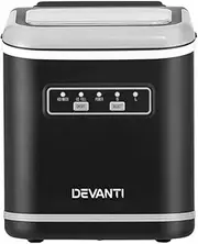 Devanti 12kg Ice Maker Machine, Portable Ice Machine, 6-Min Quick Ice, Self Cleaning, 1.3L Water Tank, Ideal for Home, Office & Camping, Black