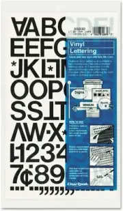Chartpak Self-Ad Vinyl Cap Letters and Numbers(88), 1" High, Black- Pack (01030)