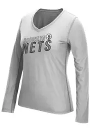 adidas Brooklyn Nets Long Sleeve Shirt NBA Women's Stacked Ultimate T-Shirt XXL