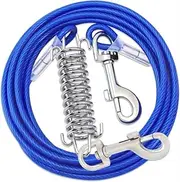 FTXanty Tie-Out Leads for Dogs 3 m Dog Chain Lead Bite Resistant Chew-Proof Dog Lead with Shock Absorbing Blue Stainless Steel Dog Leads for Small Dog Medium Dog