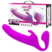 Party Up OLIVER Strapless Strap-On - Purple 28.3 cm USB Rechargeable Straples...