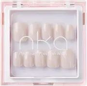 NKA Premium Press on Nails Kit, 30 Soft Acrylic Reusable Salon Grade Press on Nail, Nail Glue & 30 Sticky Tabs included in Double Layer Acrylic Box (Sand, Short)