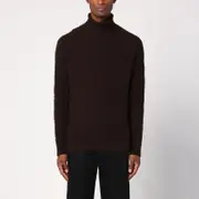 [Prada] Brown cashmere blend turtleneck sweater 50 IT Brown