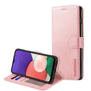 Samsung Galaxy A22 5G Case, SupRShield Wallet Leather Flip Magnetic Stand Case Cover (Rose Gold)