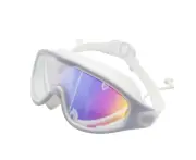 Diving Swimming Goggles Color Plated Large Frame Hd Swimming Goggles With Earplugs White