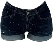 [Generic] Women's Sparkly Sequin Shorts Mini Denim Hot Pants Clubwear Low Rise Sexy Glitter Party Rave Club Shorts