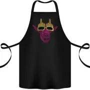 Offensive Goat With Finger Flip Glasses Cotton Apron 100% Organic