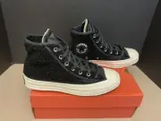 New! Womens Converse Chuck Taylor 70 Varsity Hi Black Sherpa Shoes. Size 6.