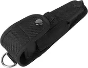 WESIEVYA 1pc Durable Nylon Flashlight Case Portable Electronic Torch Waist Bag for Outdoor Activities Lightweight Storage Pouch with Easy Open Black