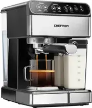 Chefman RJ54-G-SS Crema Supreme 15 Bar Espresso Machine with Milk Frother SEALED