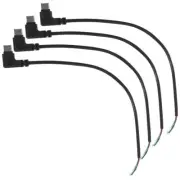 4 Pcs Right Angle Cable USB Data Right-angle Extension Short Coiled