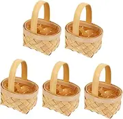 DOITOOL 5pcs Woven Basket Storage Baskets for Organizing Candy Packaging and Party Favors for Home Decor and Present Giving