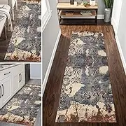 Large Carpet for Hallway, Soft Touch Washable Vintage Runner Rug with Non Slip Backing 1m 1,5m 2m 2,5m 3m 3,5m 4m 4,5m 5m 5,5m 6m Kitchen Hall Stairs Entryway Area Rugs(2.6ft×11.5ft/80×350cm)
