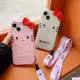 新款大臉蝴蝶結hellokitty iPhone14 13 12 11 Pro MAX手機殼矽膠包軟殼送掛繩