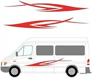 200CM*26CM 2x Stripes Motorme Caravan Travel Trailer Camper Van Graphics Graphics Kit Decals Big Car Stickers yx-254 - (Color Name:)