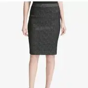 Calvin Klein Women's Essential Sparkly Black/White Pencil Skirt Size 4