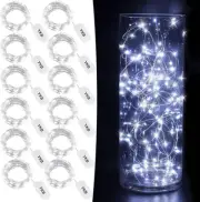 YKB 12 PCS White Fairy Lights LED String Lights Battery Powered, 20 Micro LEDs o