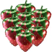 10Pcs Strawberry Balloons Sweet Strawberry Foil Mylar Balloons for Girls7936