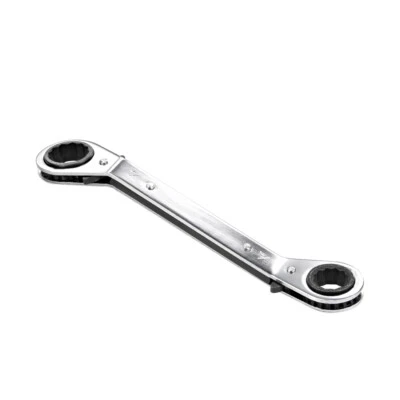 Reversible Ratcheting Wrench 11/16 inch x 7/8 inch Offset Double Box End Cr-V