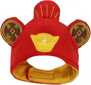 WeiLaiKeQi Pet Costume Hat Pet Costume God of Wealth Cat Dog Headwear Dog Cat Headwear for Indoor Cats Rabbits China New Year Cosplay