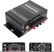 Power Amplifier, Bluetooth 5.0 Stereo Audio, 2 Channel Amplifier Receiver 20W x 2, DC 12V Mini Home Power Amplifier Universal for Karaoke Car Home Bar Party