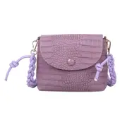 Retro Stone Pattern Shoulder Bag Alligator PU Leather Fashion Small Women Weave Belt Messenger Handbag Purse