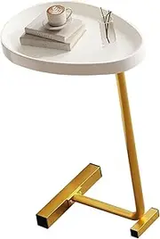 C-Shaped Coffee Table, Mini Coffee Table with Sturdy Structure for Home (Gold)