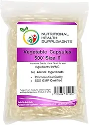 500 x Size 0 Empty HPMC Clear Veggie Vegetable Vegetarian Vegan Capsules