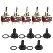 Waterproof 5PCS Momentary Toggle Switches Heavy Duty 3 Position ONOffOn