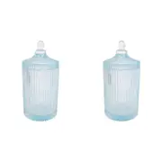 2PK LVD Glass Trinket Box Storage Decor Round Tall 22cm - Theo Sky