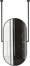 Ceiling Mounted Mirror Oval,Decorative Floating Mirror,HD Bathroom Vanity Mirror,for Cloakroom and Home Decor(Boom Can be Customized)(Black,60x90cm)