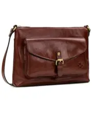 PATRICIA NASH Kirby leather front pocket vintage large crossbody British Tan NEW