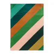 Harlequin X Sophie Robinson Sherbet Stripe Rug Emerald/Amber-240 x 170cm